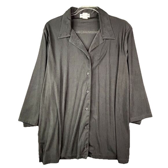 Notations Black Sheer Blouse Women’s 2X Plus Size Dressy - Picture 1 of 7